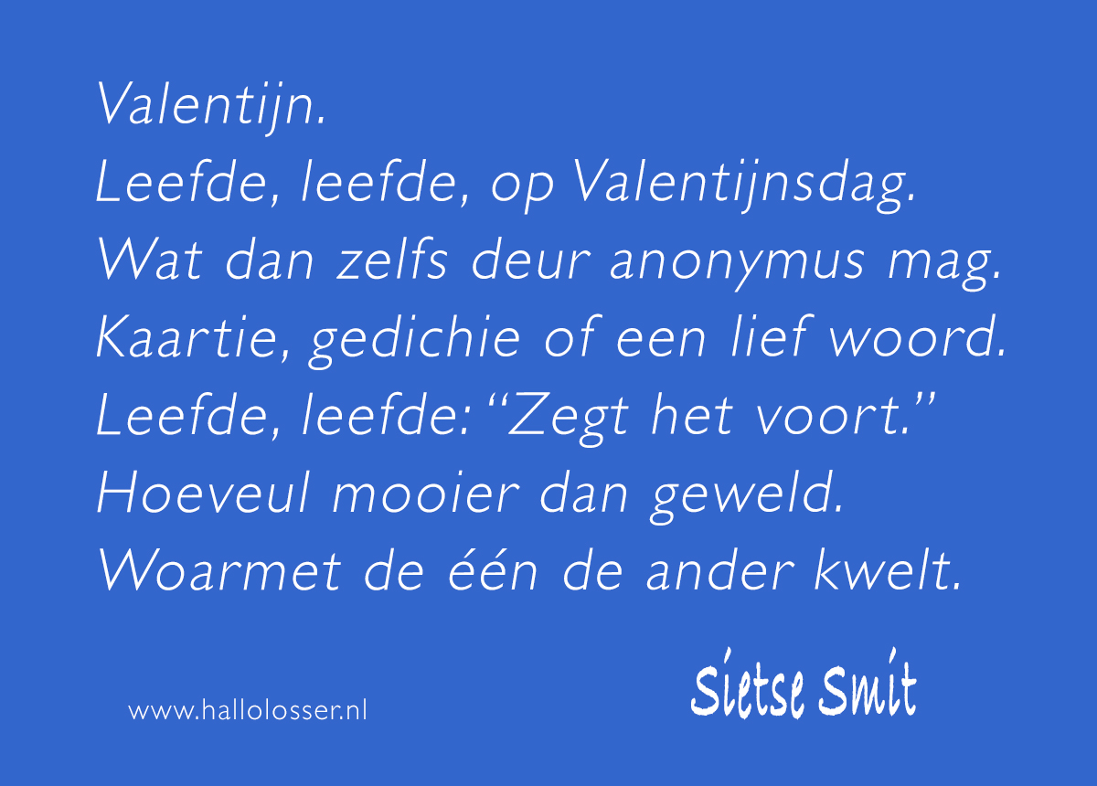 Valentijn - gedicht door Sietse Smit